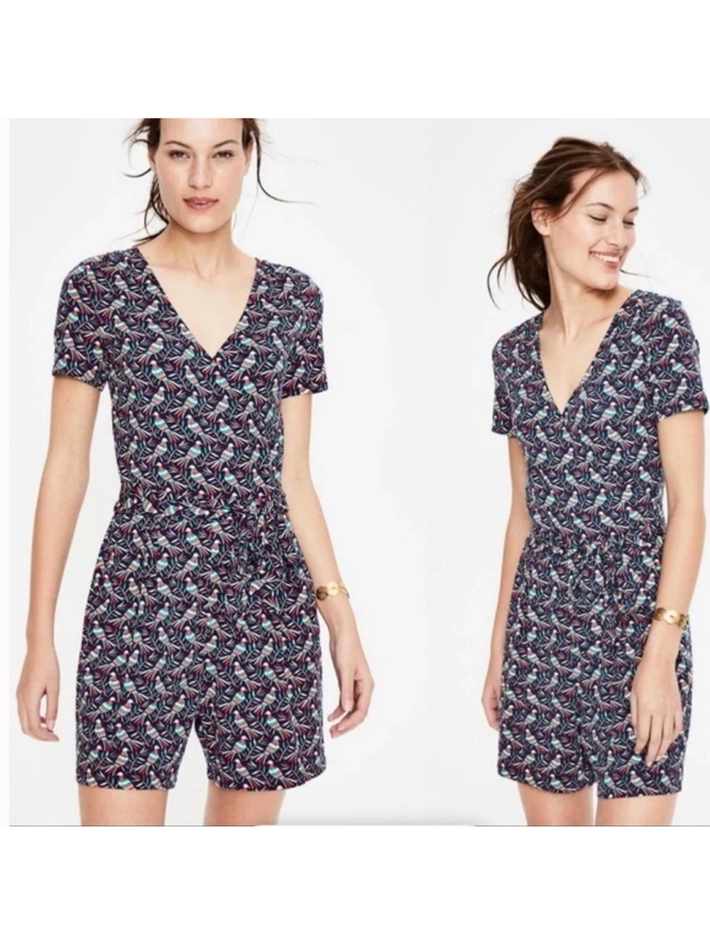 Boden Caroline Jersey Bird Romper Size 6T